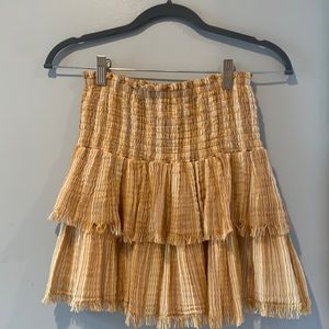 aerie smocked ruffle skirt